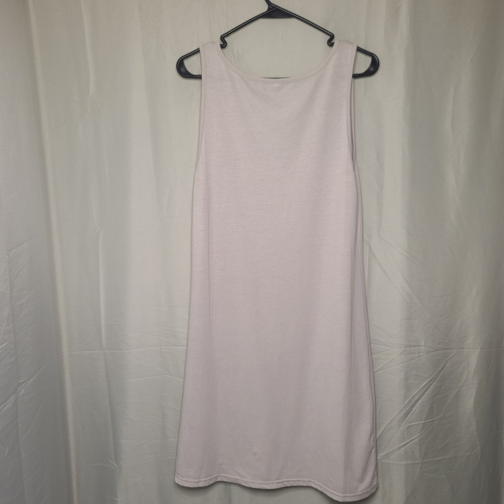Tank Shift Dress Women Large Gray Grommet Pocket Sleeveless Mini Layering Beach - Picture 2 of 6